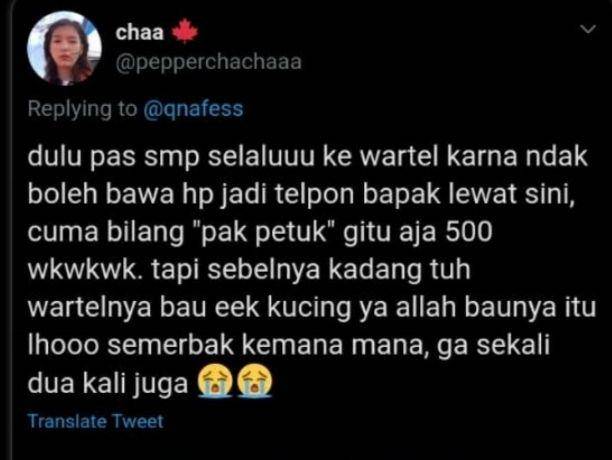 cerita lucu waktu masih pakai wartel (twitter.com/chaa)