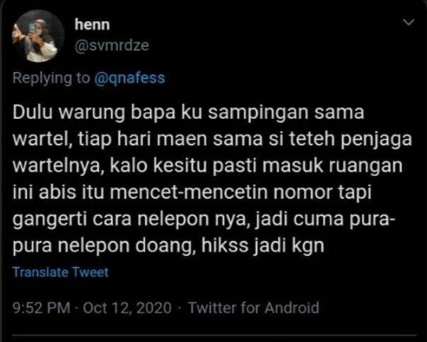 cerita lucu waktu masih pakai wartel (twitter.com/henn)