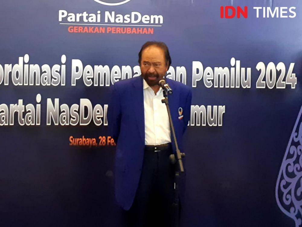 Ketum Nasdem, Surya Paloh saat konpres jelang rakor pemenangan pemilu. IDN Times/ Ardiansyah Fajar.