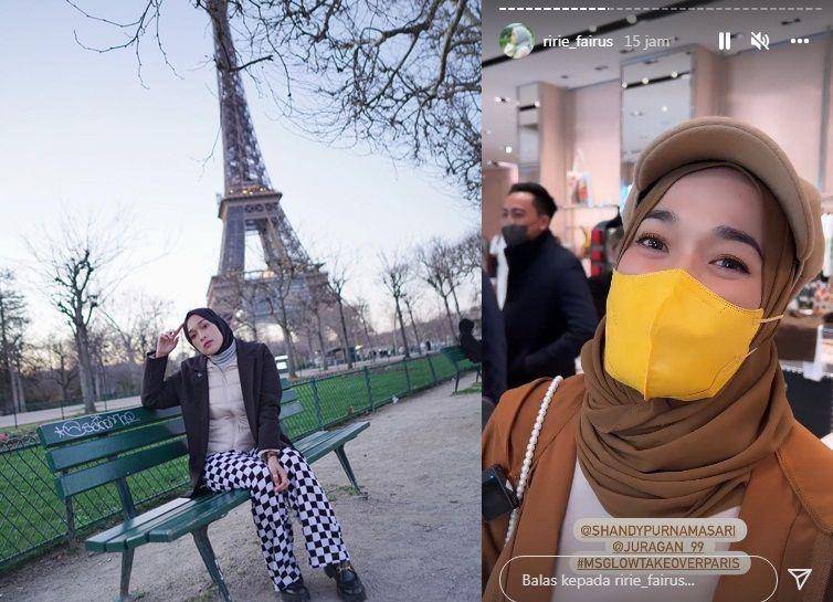 kolase potret keseruan Ririe Fairus liburan di Paris (instagram.com/ririe_fairus)
