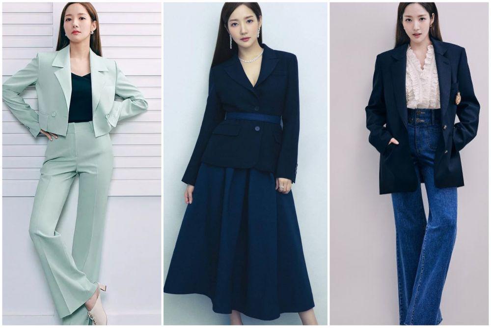 9 Inspirasi Outfit Kantor ala Park Min Young, Gayanya Elegan!