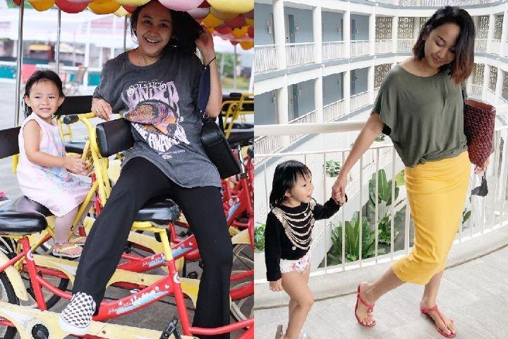 10 Potret Kedekatan Inne Azri dan Putri Semata Wayang, Selalu Ceria