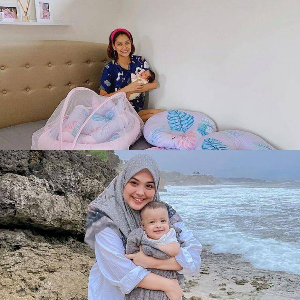 potret Bunga Jelitha dan Vebby Palwinta dengan anak pertama (instagram.com/bungajelitha66 | instagram.com/vebbypalwinta)