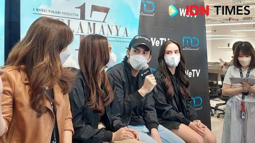 Rizky Nazar promosi series 17 Selamanya pada Rabu (2/3/2022). (IDN Times/Erfah Nanda)