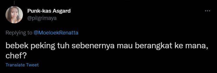 pertanyaan nyeleneh warganet ke Chef Renatta (twitter.com/pilgrimaya)