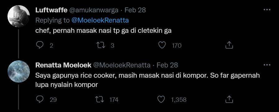 pertanyaan nyeleneh warganet ke Chef Renatta (twitter.com/amukanwarga)
