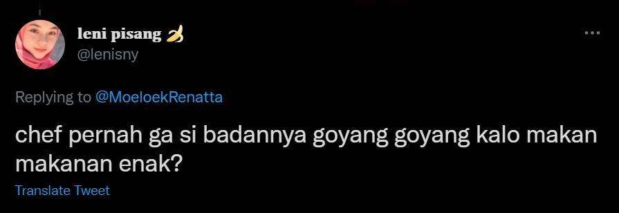pertanyaan nyeleneh warganet ke Chef Renatta (twitter.com/lenisny)