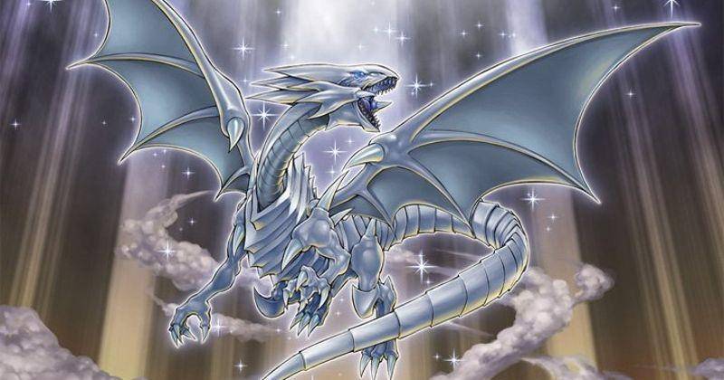 Ilustrasi alternatif kartu Blue-Eyes White Dragon. (twitter.com/YuGiOh_OCG_INFO)