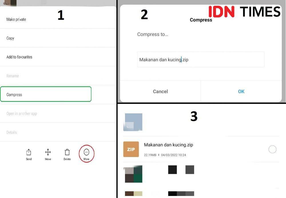 cara compress file menjadi zip di file manager Android (IDN Times/Alfonsus Adi Putra)