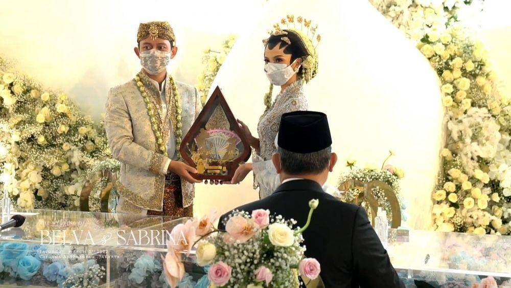 Akad Nikah Belva-Sabrina 5/3/2022 (dok. YouTube/Sabrina Anggraini)