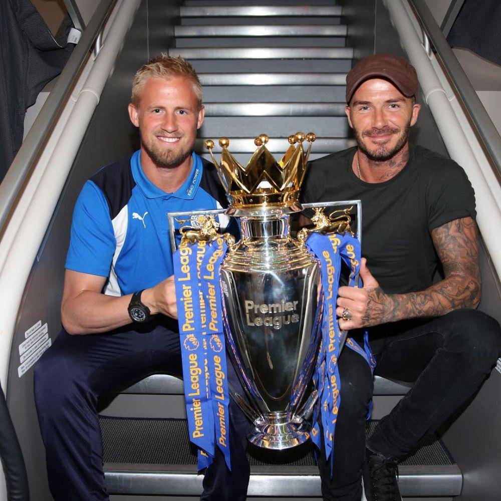 potret Kasper Schmeichel dan David Beckham (instagram.com/kasperschmeichel)