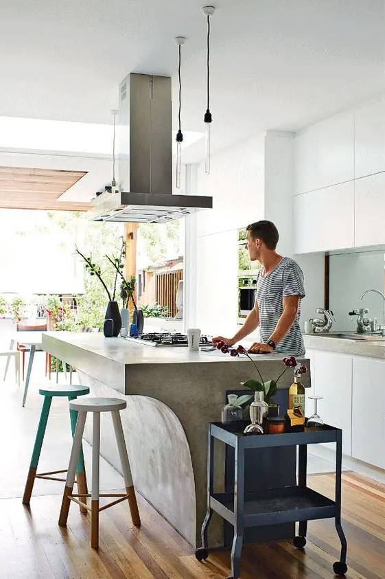 Ide desain kitchen island (digsdigs.com)