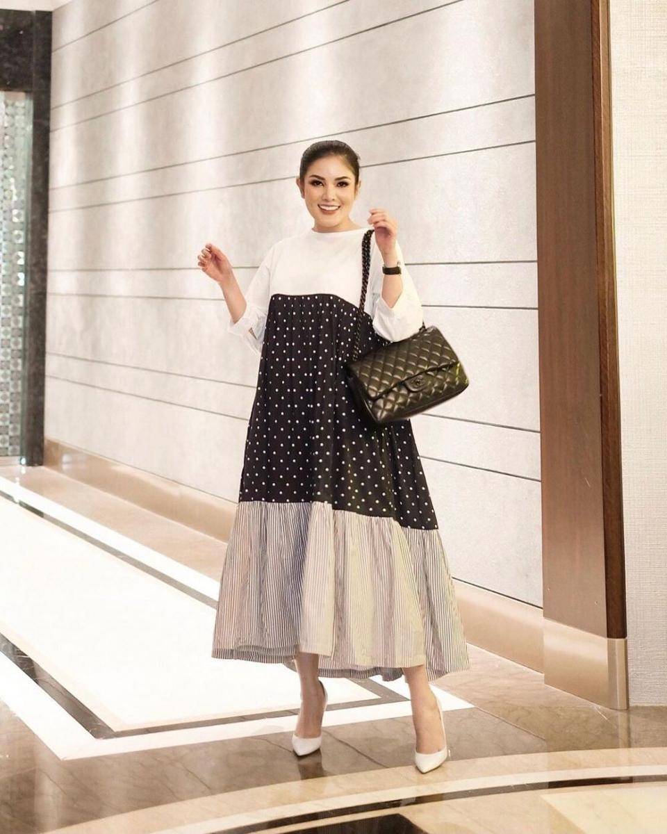 OOTD dress ala Nindy Ayunda (instagram.com/nindyayunda)