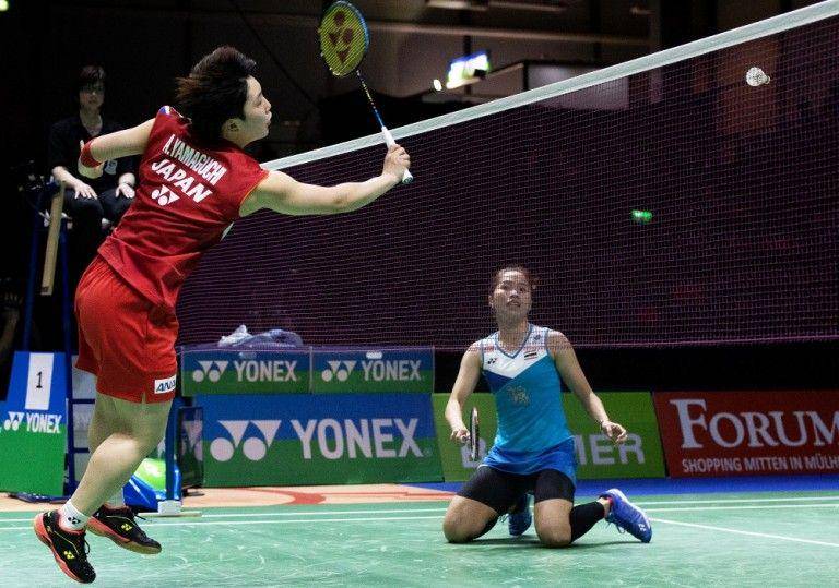 Akane Yamaguchi melawan Ratchanok Intanon di final German Open 2019. (bwfworldtour.bwfbadminton.com)