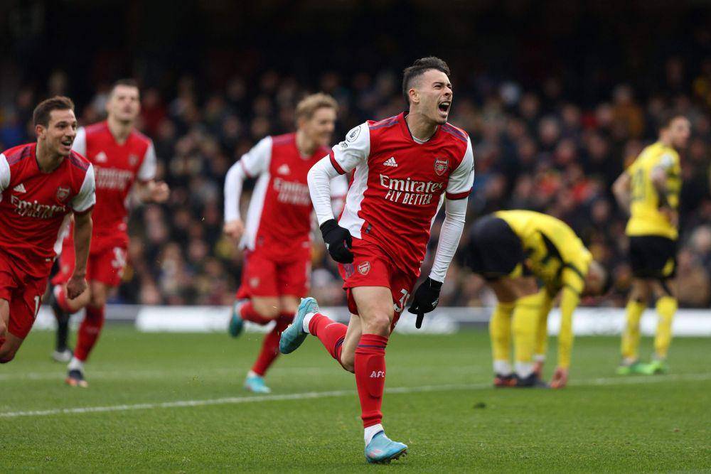 Gabriel Martinelli melakukan selebrasi gol (twitter.com/Arsenal)