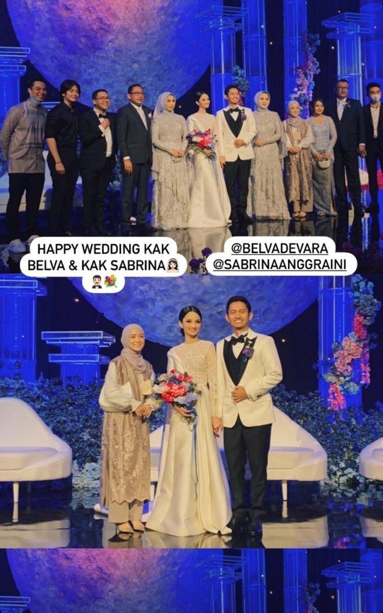 gaya tamu resepsi Belva-Bina (instagram.com/nissa_sabyan)