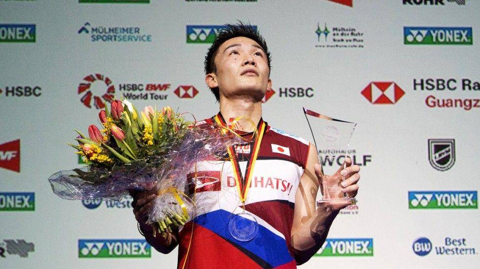 Kento Momota menjadi juara di German Open 2019. (bwfworldtour.bwfbadminton.com)