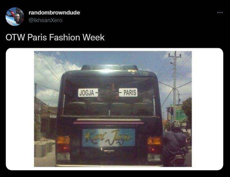 potret pelesetan Paris Fashion Week (twitter.com/ikhsanxero)