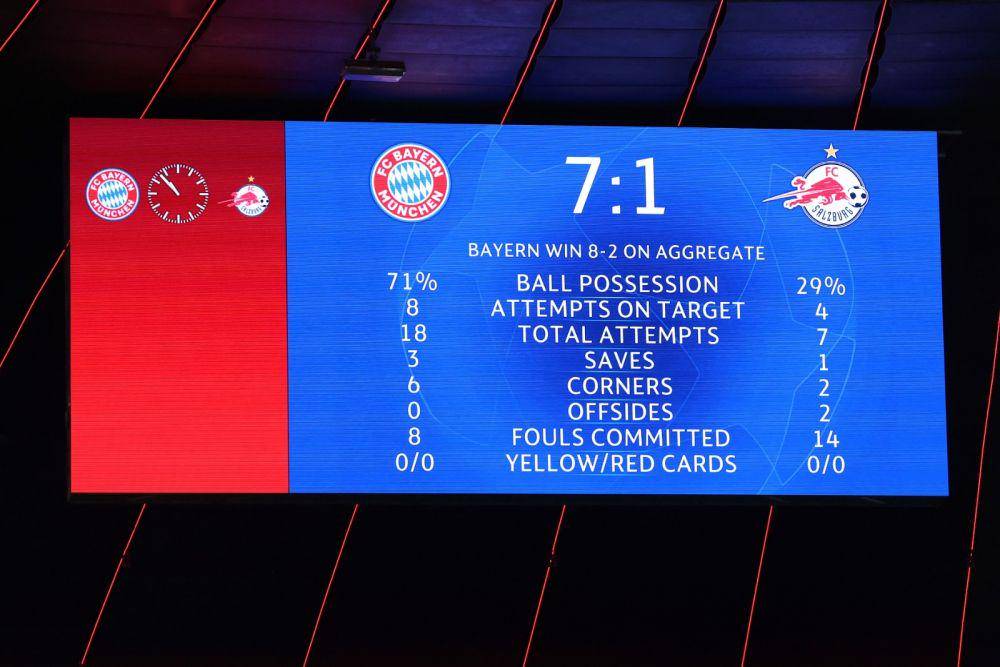 Bayern Munchen membantai RB Salzburg 7-1 di Liga Champions 2021/2022. (twitter.com/FCBayernEN)