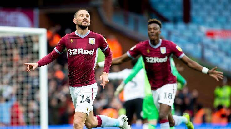 pemain Aston Villa merayakan gol ke gawang Derby County (skysports.com)