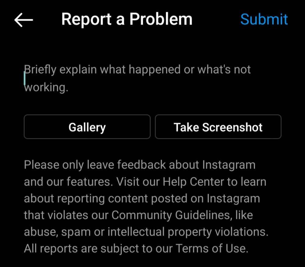 Formulir laporan di Instagram. (IDN Times/Nena Zakiah)