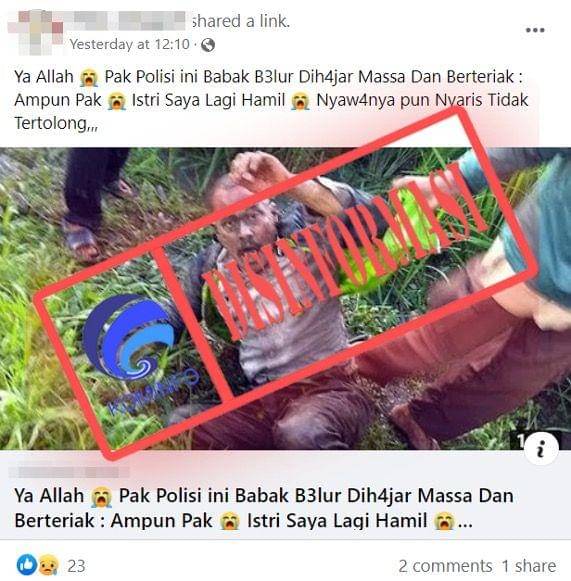 Cek fakta pria berseragam polisi/Kominfo