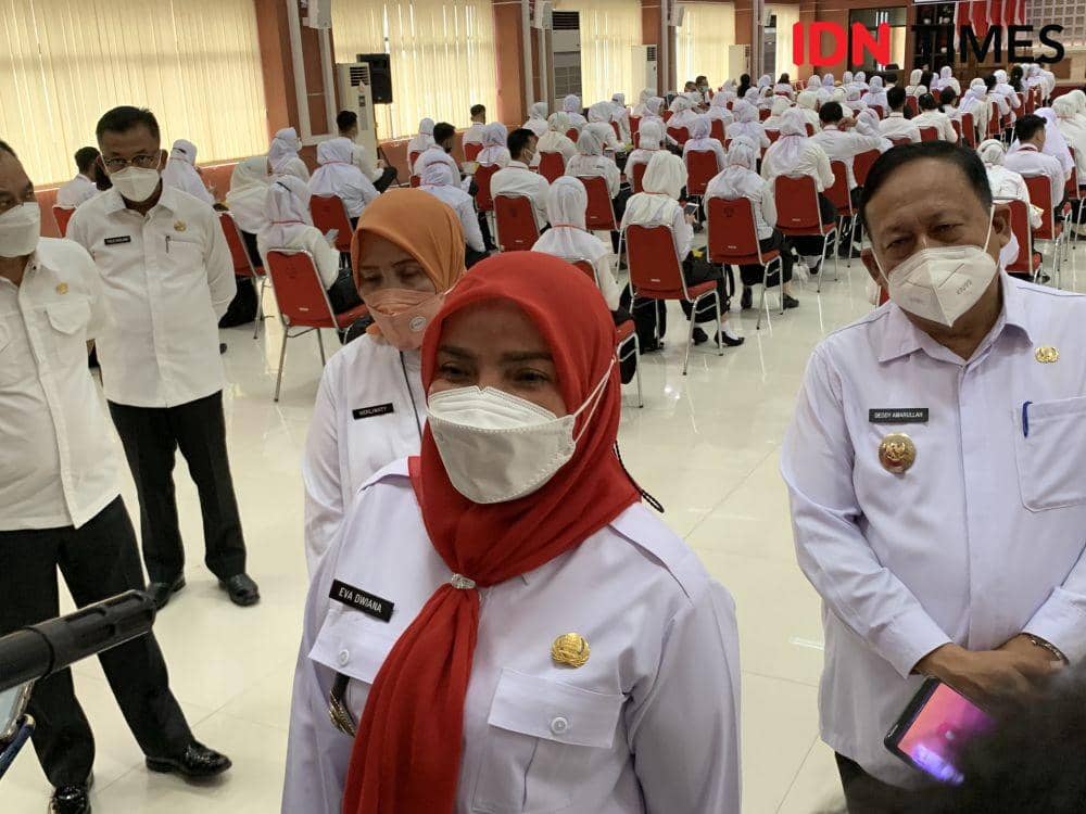Wali Kota Bandar Lampung, Eva Dwiana. (IDN Times/Rohmah Mustaurida).