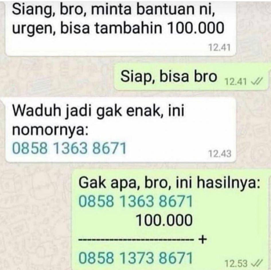 chat ketahuan menipu (instagram.com/wkwkland_real)