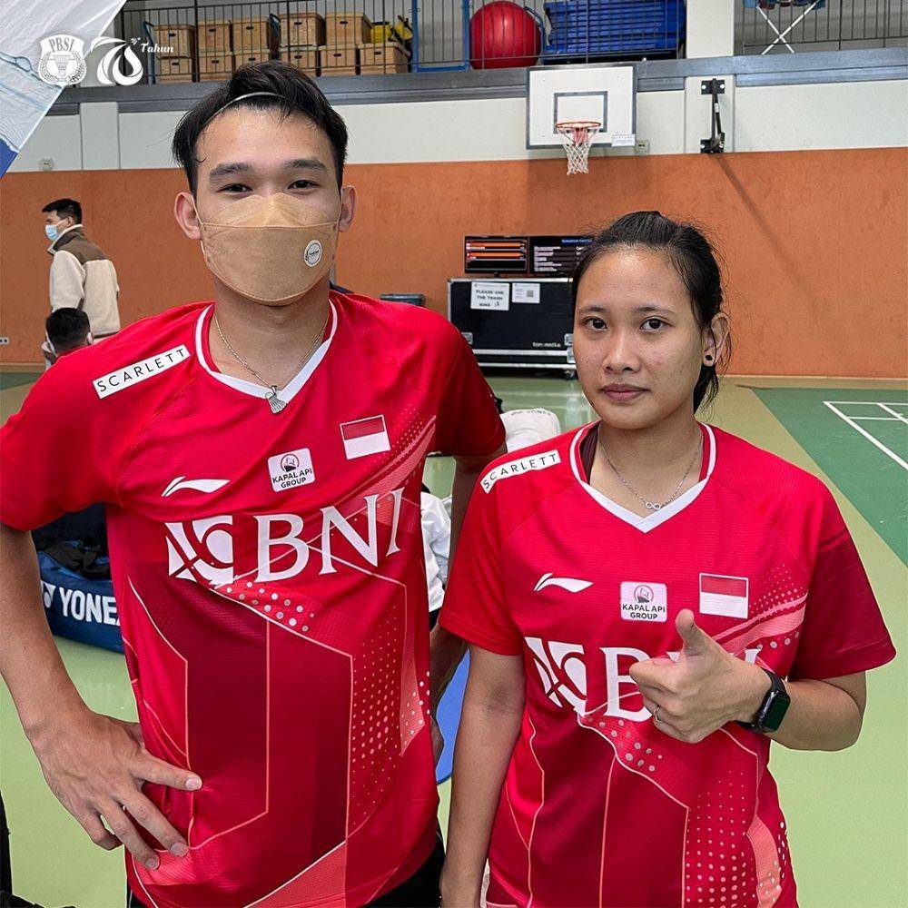 Rinov Rivaldy/Pitha Haningtyas Mentari di ajang German Open 2022 (Twitter.com/INABadminton)