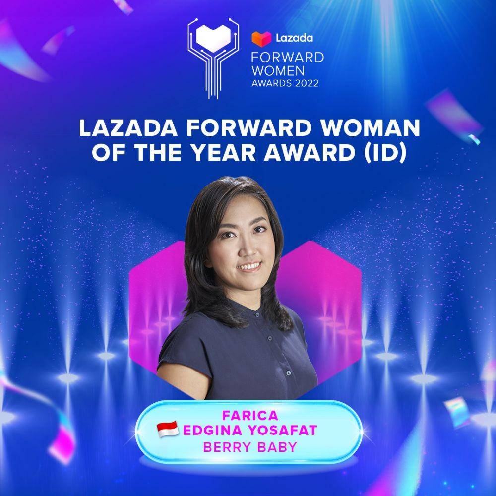 Farica Edgina Yosafat sebagai pemenang Lazada Forward Woman of the Year (Indonesia), (Dok. Lazada)