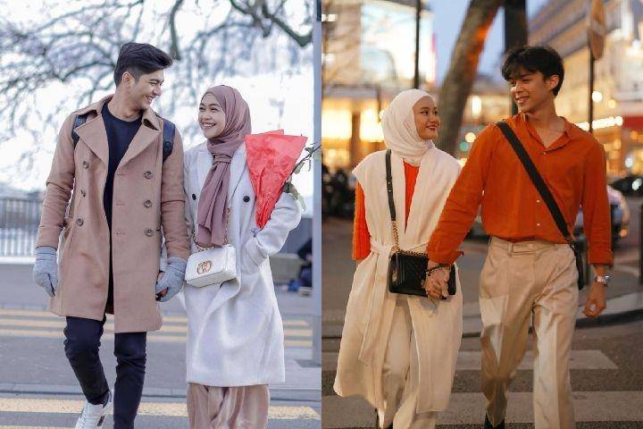 potret pasangan artis di Paris (instagram.com/riaricis1795 | instagram.com/rey_mbayang)
