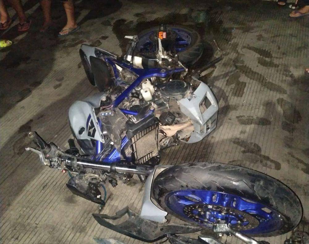 Motor korban kecelakaan di simpang empat Condongcatur, Depok, Sleman pada Rabu (9/3/2022) dini hari. (Dok. Polsek Depok Timur)
