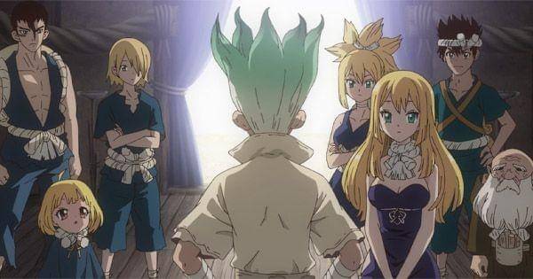 Senku dan penduduk desa Ishigami ( Dok. TMS Entertaiment / Dr. Senku )