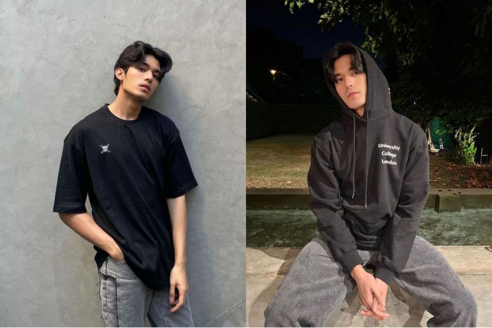 9 Outfit Nongkrong Simpel ala Net Siraphop, Keren dengan Nuansa Hitam!