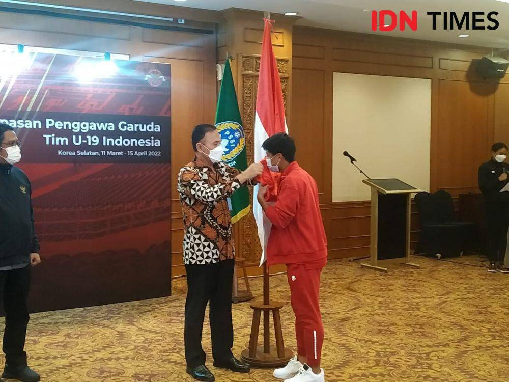 Pelepasan Timnas U-19 yang akan TC ke Korea Selatan. (IDN Times/Sandy Firdaus)