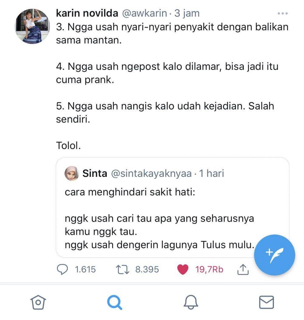 cuitan Awkarin bikin heboh, kini sudah dihapus (twitter.com/awkarin via twitter.com/Dwi160503)