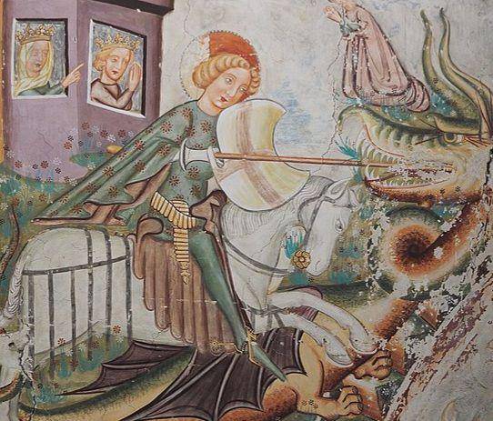 St. George Slaying the Dragon (replika lukisan Abad Pertengahan). (commons.m.wikimedia.org/National Gallery of Slovenia)