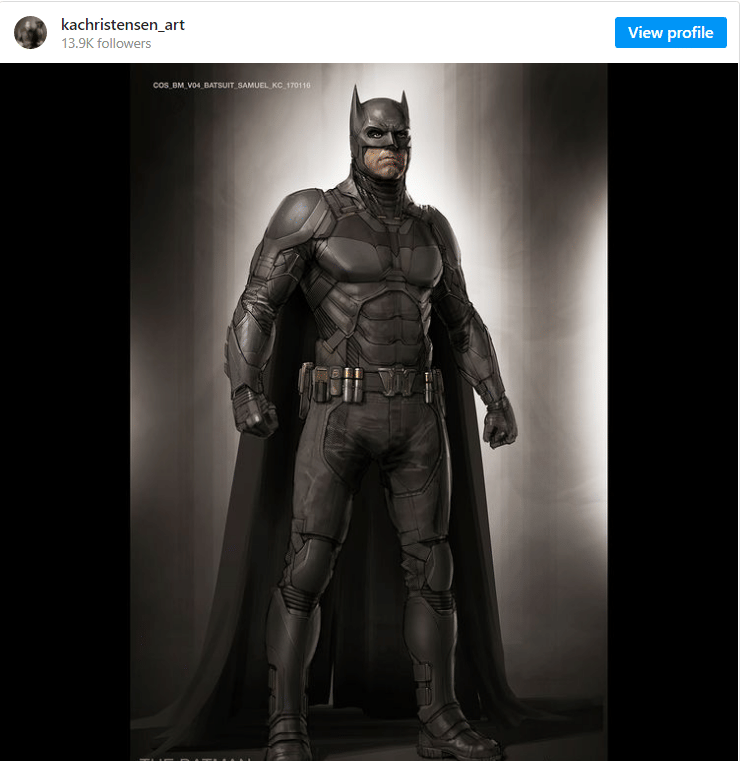 Konsep kostum versi Batman Ben Affleck. (instagram.com/kachristensen_art)