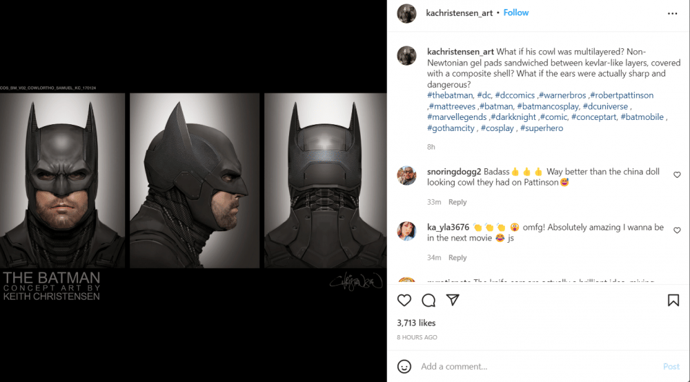 Konsep Batman versi Ben Affleck. (instagram.com/kachristensen_art/)