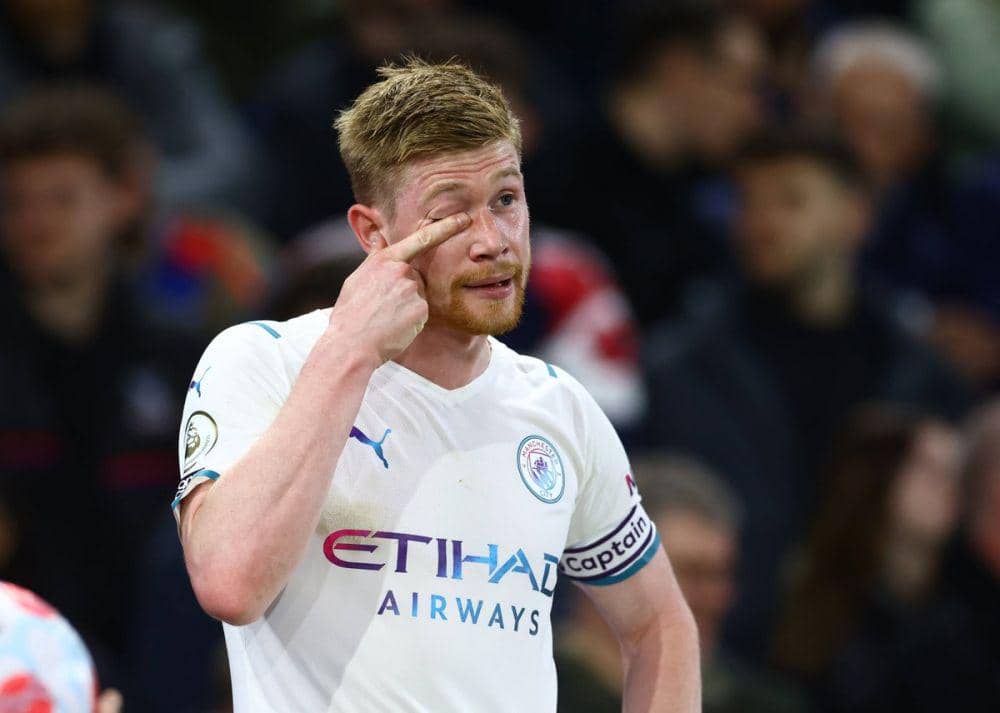 Kevin de Bruyne di laga melawan Crystal Palace (twitter.com/City_Xtra)