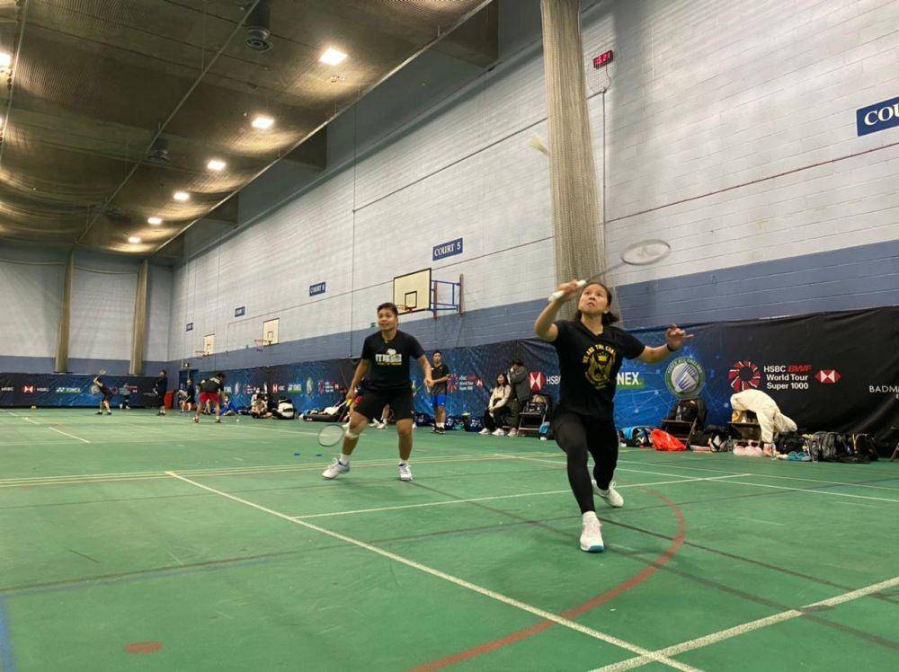 Greysia Polii/Apriyani Rahayu berlatih jelang All England 2022 (dok. PP PBSI)
