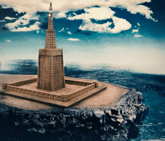 Rekonstruksi 3D Mercusuar Alexandria (commons.wikimedia.org/SciVi 3D studio/Own Work)