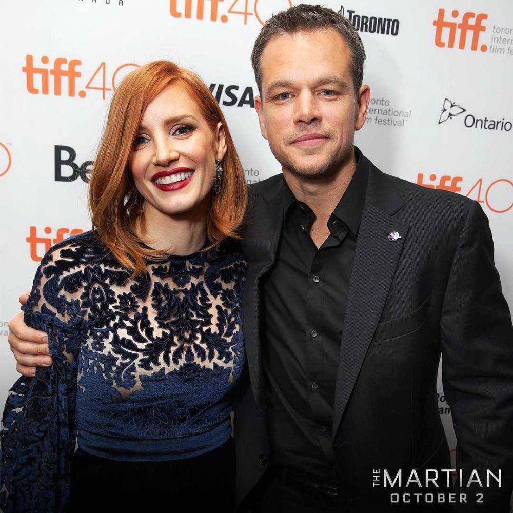 Jessica Chastain dan Matt Damon (instagram.com/martianmovie)