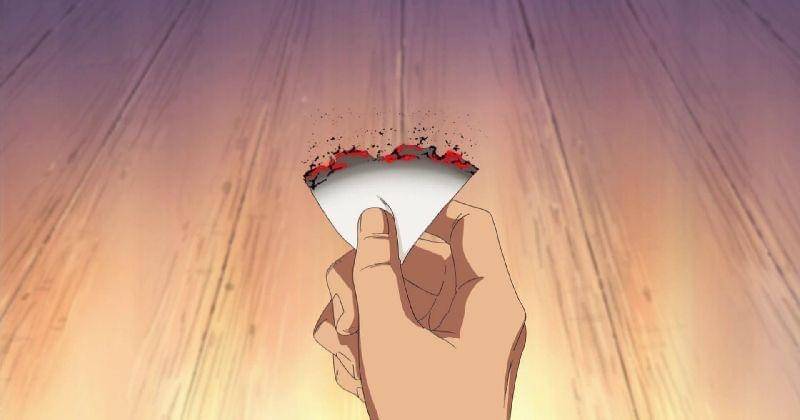 Vivre Card Ace yang terbakar. (Toei Animation/One Piece)