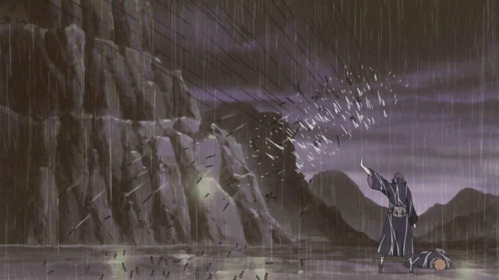 Nagato menggunakan Shinra Tensei. (dok. Pierrot/Naruto: Shippuden)