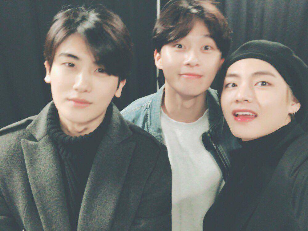 Park Hyung Sik, Park Seo Joon, V BTS  (twitter.com/BTS_twt)