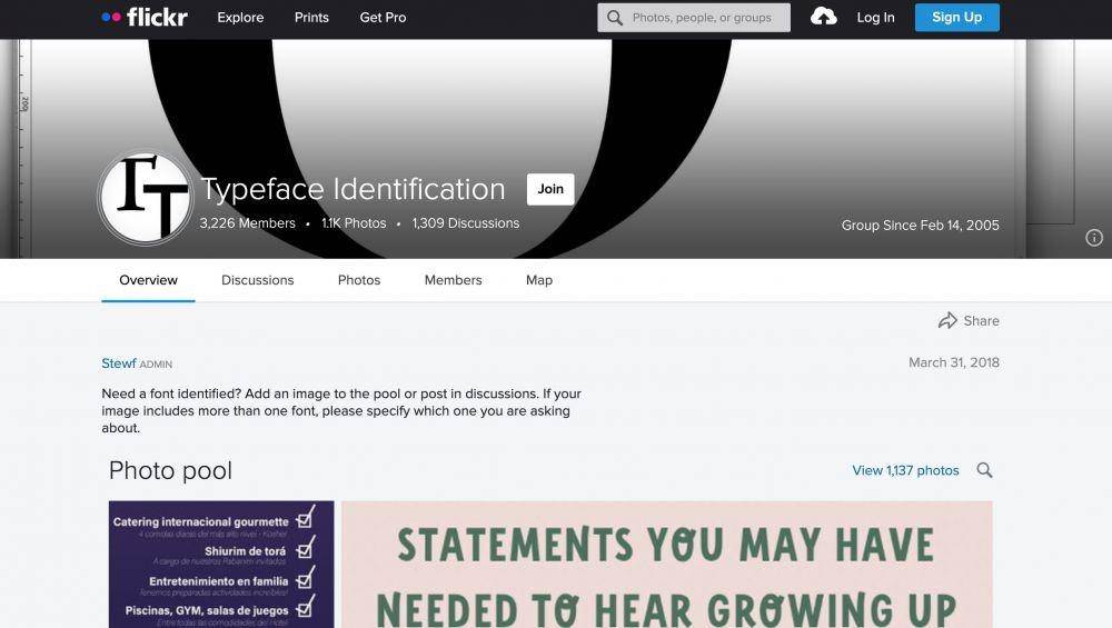 Flickr Typeface Identification (flickr.com/groups/typeid)