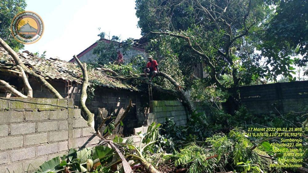 Angin Kencang Porak Porandakan Sleman, Belasan Rumah Rusak
