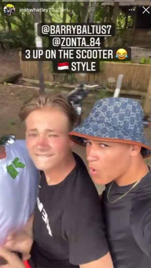 Barry Baltus, Zonta dan Josh Whatley bonceng tiga (instagram/joshwhatley70)