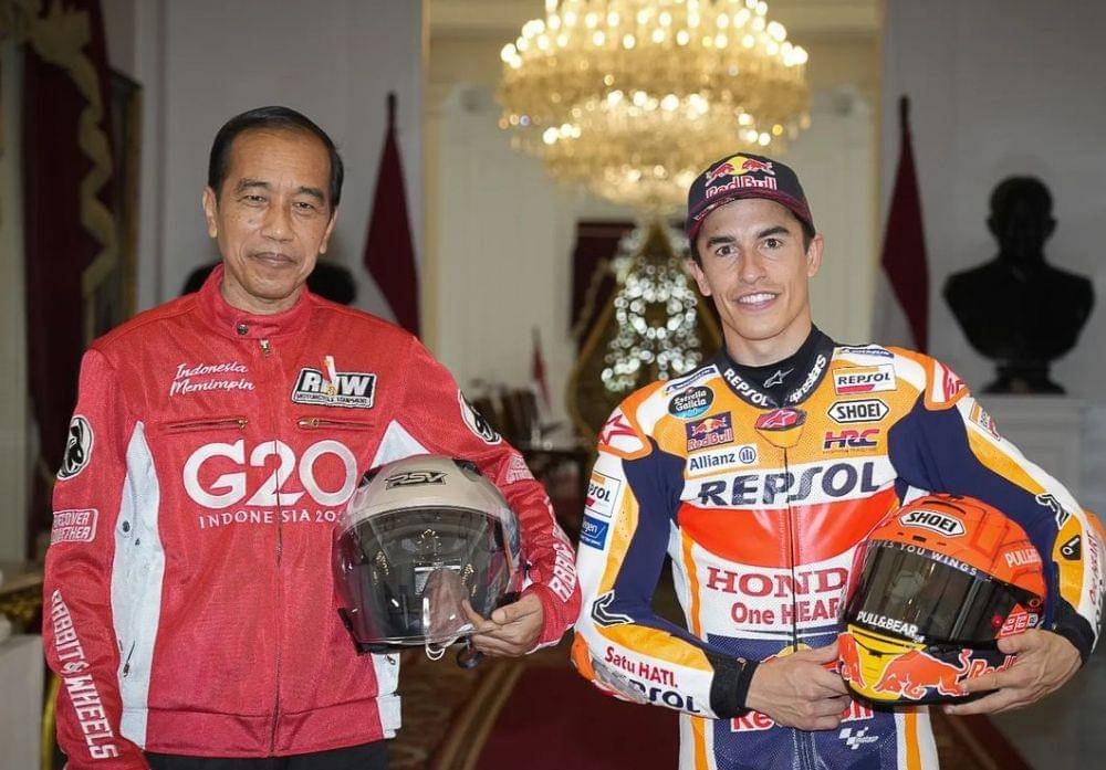 Presiden Jokowi bersama pembalap Marc Marquez (Instagram.com/@marcmarquez93)